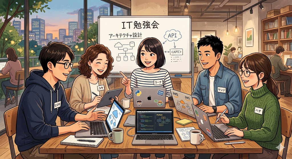 IT勉強会のイラスト
