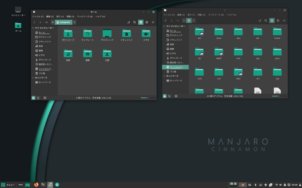 Manjaro Linux Cinnamon Desktop